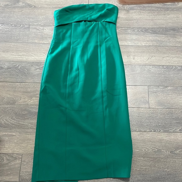 Dynamite Strapless Cut-out Midi Dress In Aqua Green/Blue - Picture 2 of 5